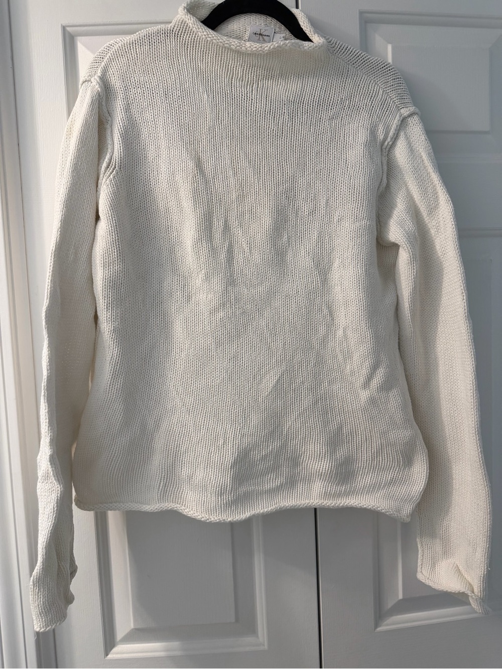 Vintage Calvin Klein Cream Roll Neck Sweater - 100% Cotton